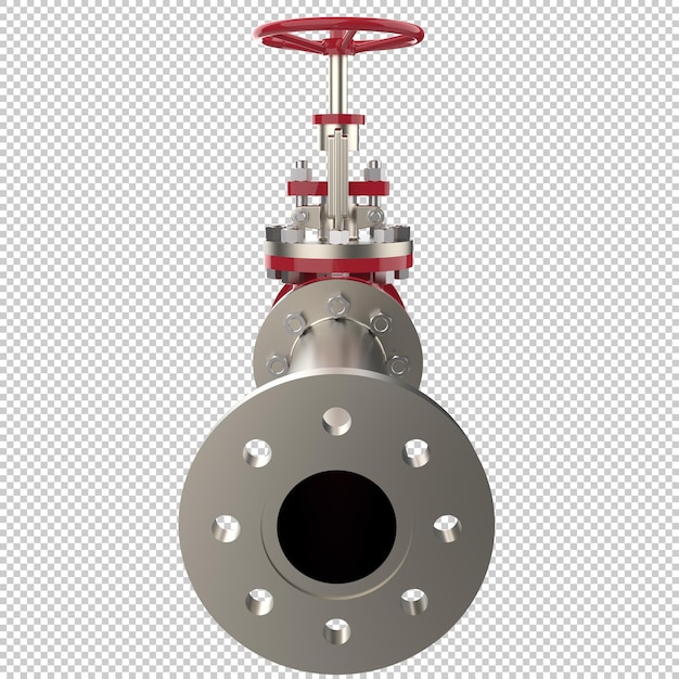 Metallic pipe isolated on transparent background 3d rendering illustration