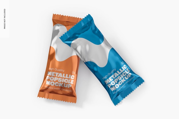 Metallic Popsicle Bags Mockup