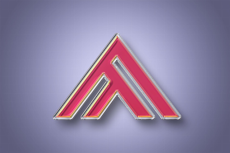 PSD metallic red a letter logo with a 3d effect