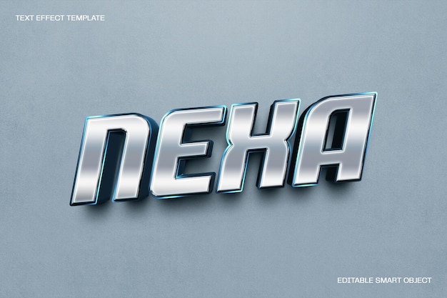 Metallische 3D-NEKA-Text-Effektvorlage