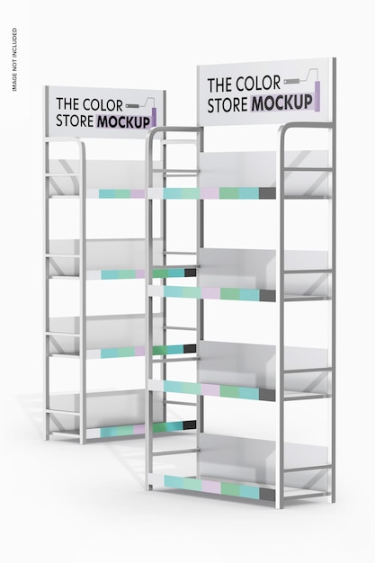 Metallische Ausstellungsstände Mockup-Perspektive
