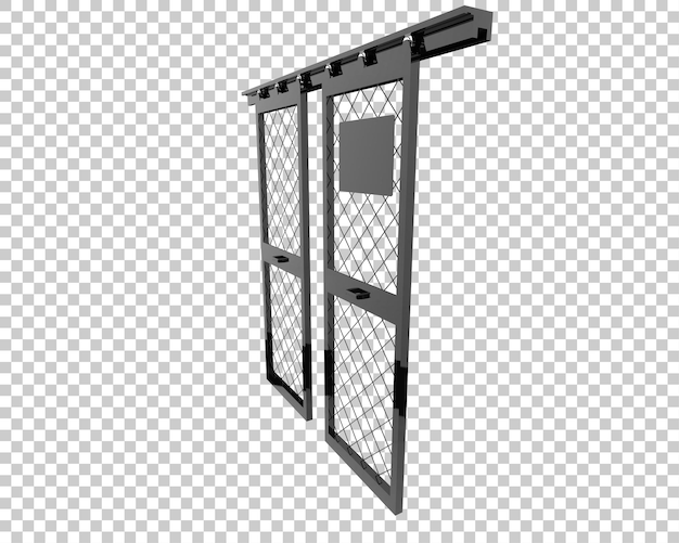 Metallische Tür isoliert auf transparentem Hintergrund 3D-Rendering-Illustration