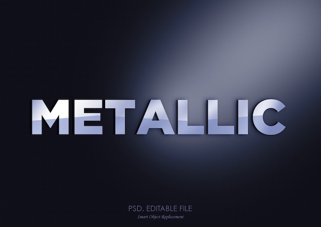 PSD metallischer effekt des textes 3d des modells modern