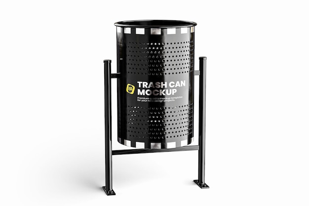 PSD metallischer müllcontainer-mockup