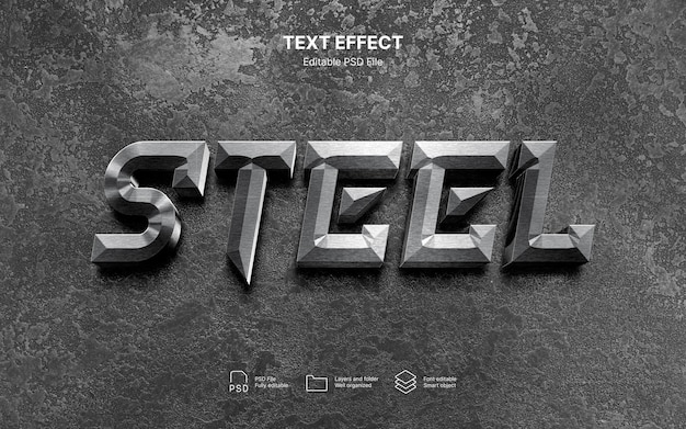 Metallischer Text-Effekt