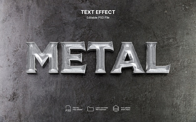 Metallischer Text-Effekt