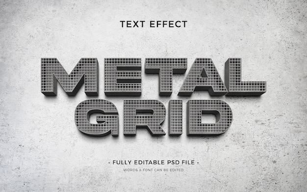 Metallischer Texteffekt mit kleinen Löchern