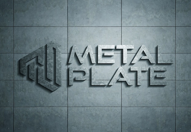 Metalllogo auf platte modell