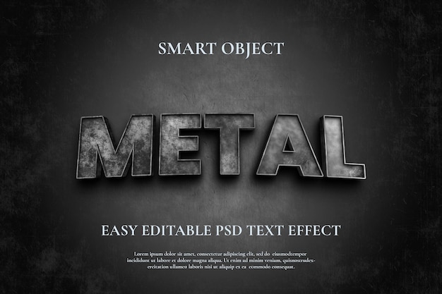 METALLO CEMENTO STRUTTURA PSD OGGETTO INTELLIGENTE EFFETTO TESTO MODIFICABILE