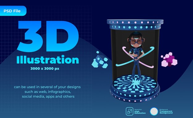 Metaverse-Abbildung in 3D rendern