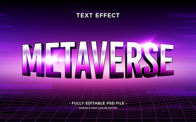 PSD metaverse-texteffekt