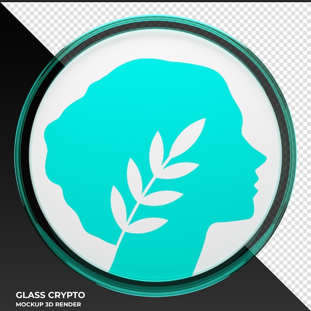 Metisdao metis glass crypto coin ilustração 3d