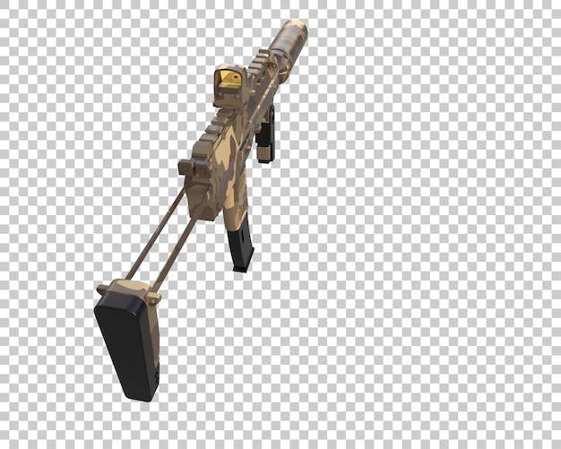 PSD metralhadora isolada no fundo ilustração de renderização 3d