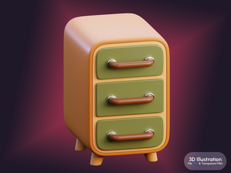 PSD meubles d'armoire illustration 3d rendu fond de bannière
