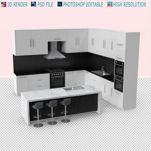 Meubles de cuisine en 3D