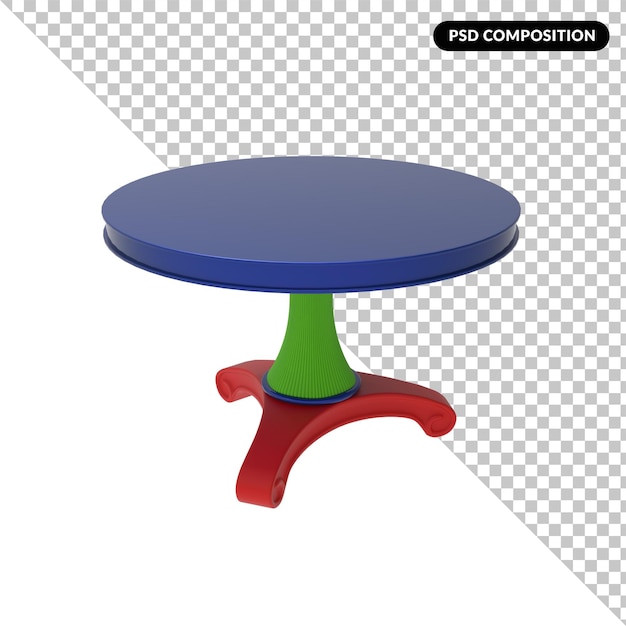 Meubles de table 3d isolés