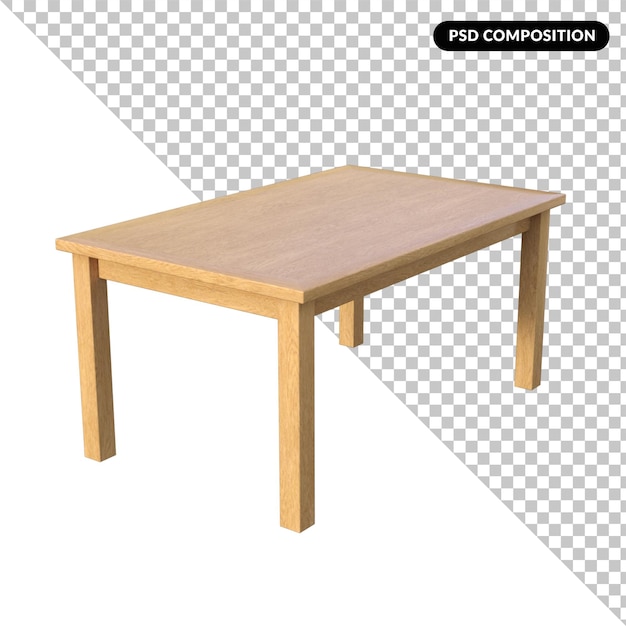 Meubles de table latérale isolés 3d