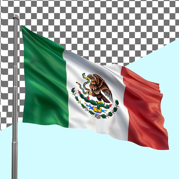 PSD mexikanische flagge, die auf dem himmel gewebt wird, entfernt png bild hoher qualität