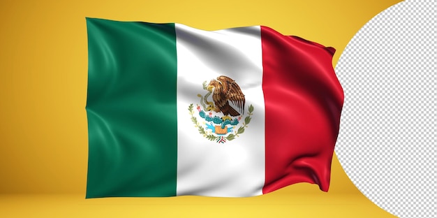 PSD mexiko wehende flagge realistisch isoliert auf transparentem png