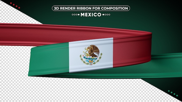 PSD mexique ruban de rendu 3d pour la composition