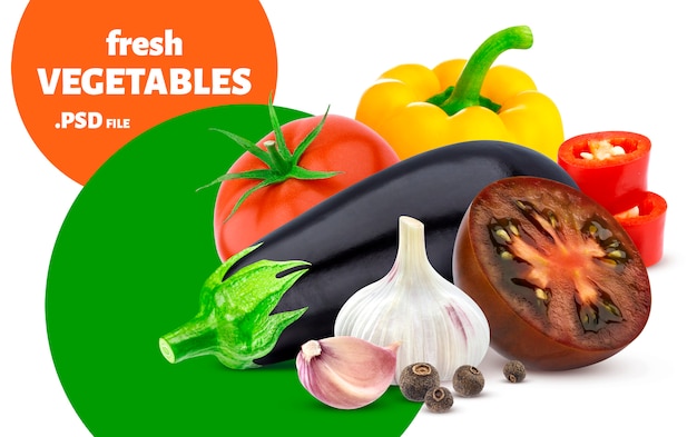 PSD mezcla de banner de verduras