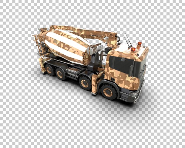 Mezclador de hormigón aislado en el fondo Ilustración de renderización 3D