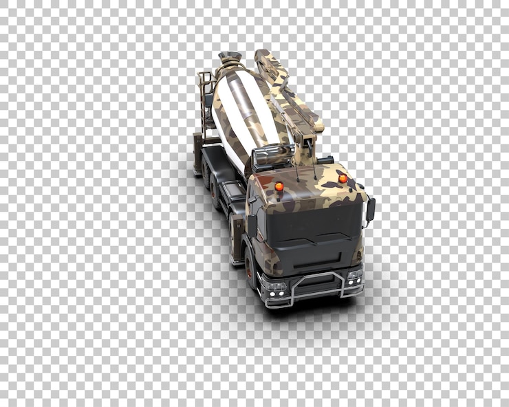 PSD mezclador de hormigón aislado en el fondo ilustración de renderización 3d