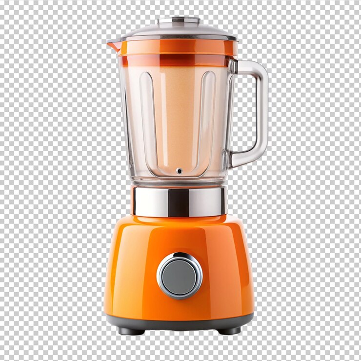 PSD un mezclador naranja vibrante en un fondo transparente