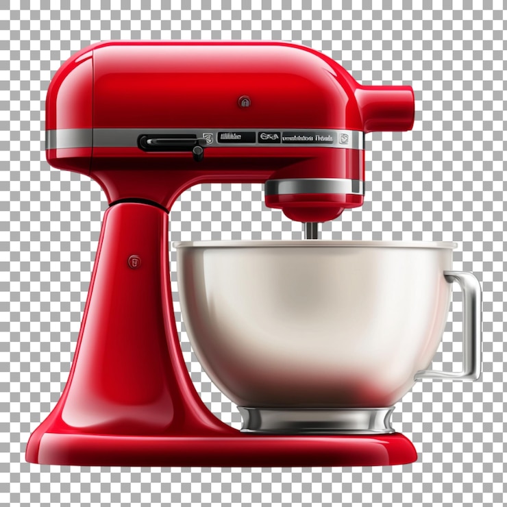 PSD mezclador rojo png con un cuenco contra un fondo transparente