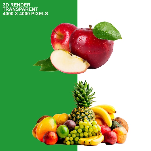 Mezclar jugo de frutas frescas con fondo transparente
