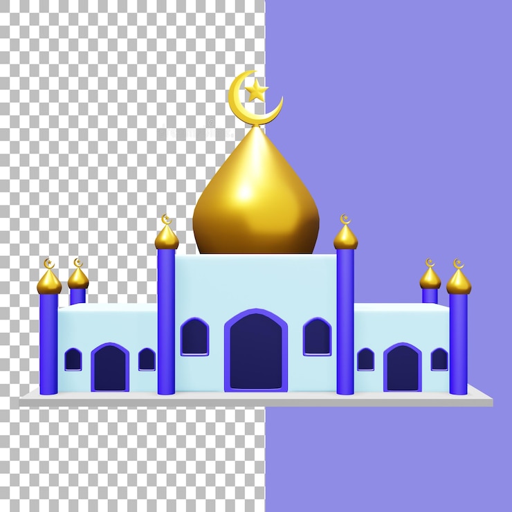 PSD mezquita 3d psd gratuito