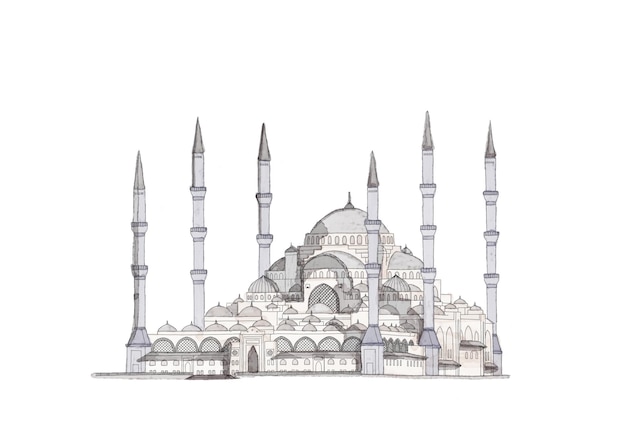 PSD la mezquita azul o la mezquita del sultán ahmed en estambul, turquía
