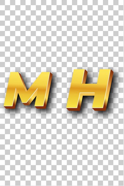 PSD mh gold-logo-symbol isolierter weißer hintergrund transparent