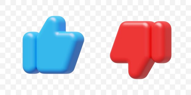 Mi piace e non mi piace la raccolta di icone 3D