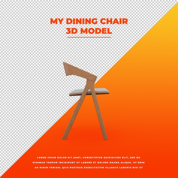 MI silla de comedor modelo 3d aislado