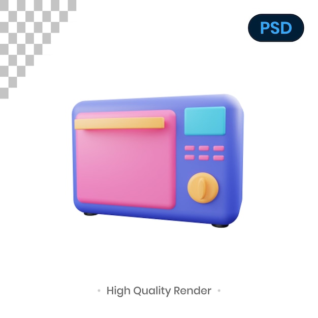 Micro-ondes 3d Render Illustration Premium Psd