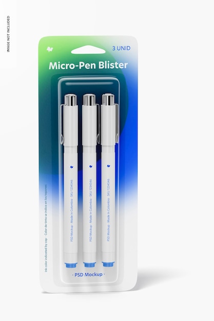 Micro-pen blister mockup, vorderansicht