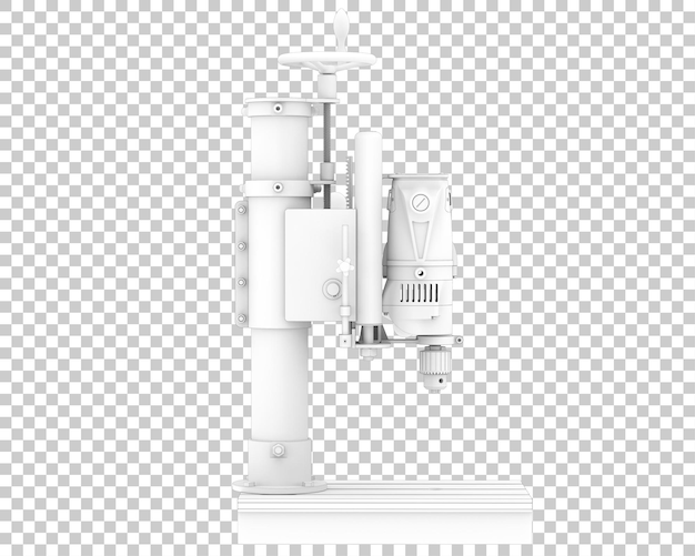 Micro taladro aislado en la ilustración de representación 3d de fondo transparente