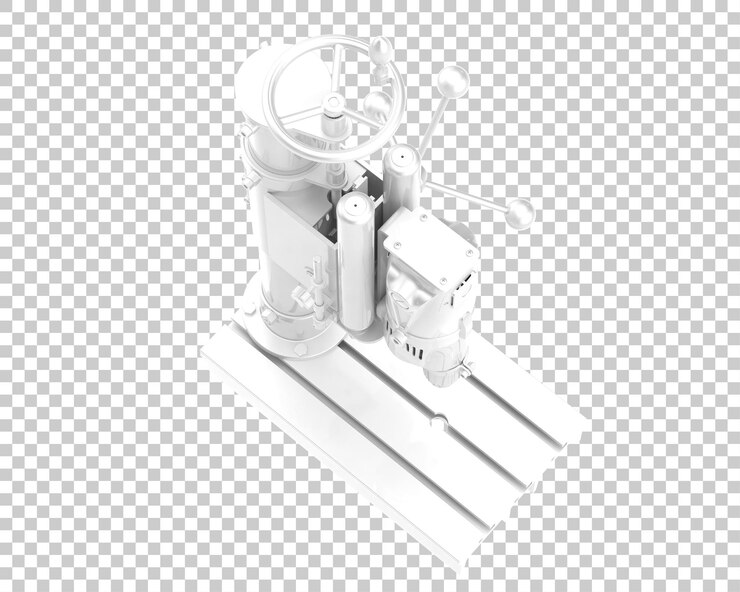 PSD micro taladro aislado en la ilustración de representación 3d de fondo transparente