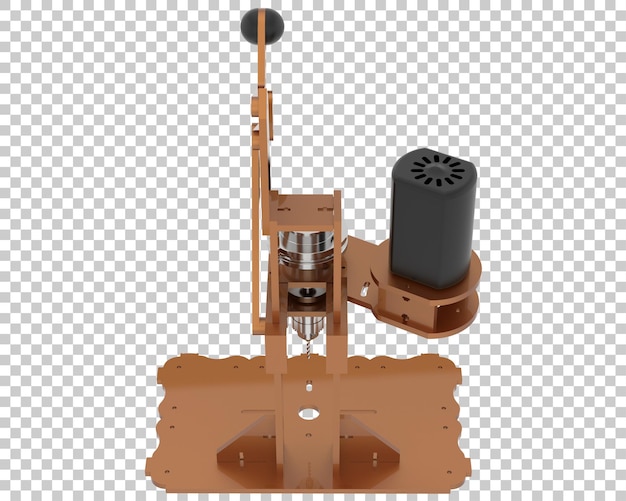 Micro taladro aislado en la ilustración de representación 3d de fondo transparente