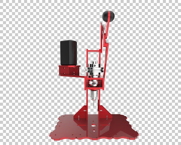 Micro taladro aislado en la ilustración de representación 3d de fondo transparente