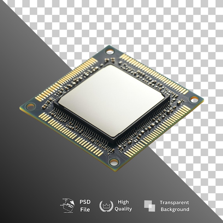 PSD microchip aislado sobre un fondo transparente