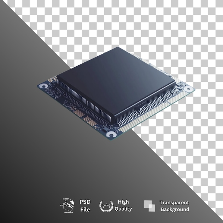 PSD microchip aislado sobre un fondo transparente