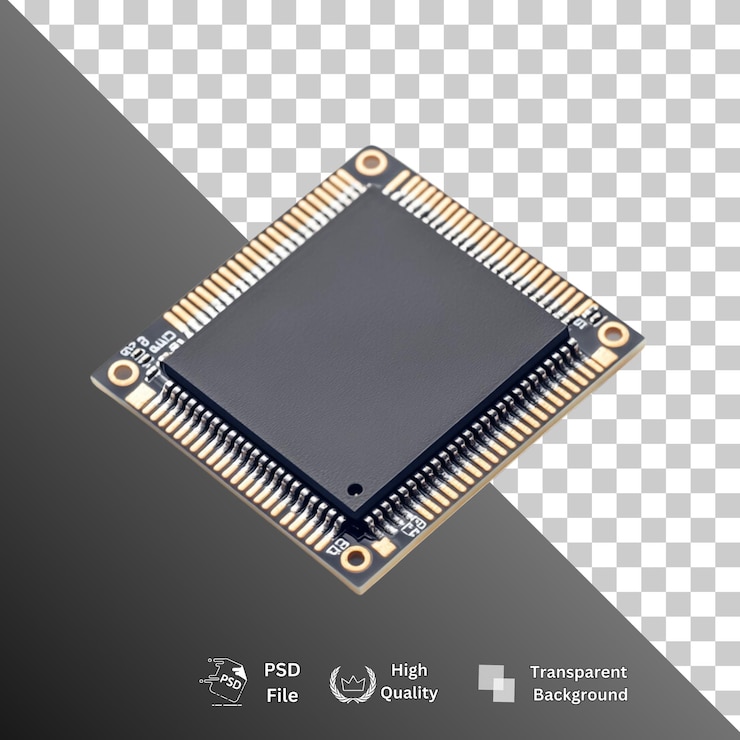 PSD microchip isolado em fundo transparente