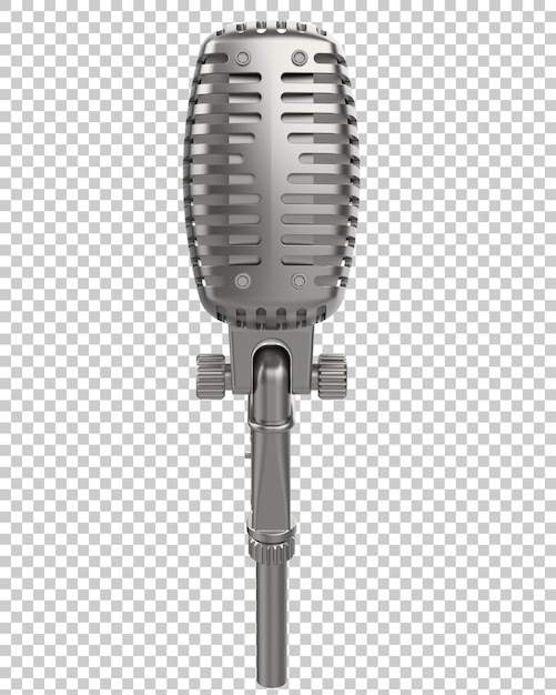 PSD microfone de concerto vintage na ilustração de renderização 3d de fundo transparente