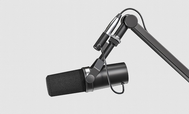 Microfone de estúdio profissional em fundo transparente