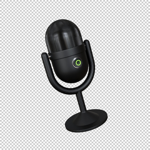 Microfone moderno para podcast e streaming. ilustração 3d