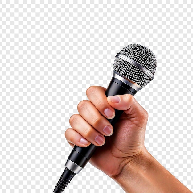 microfone na mão