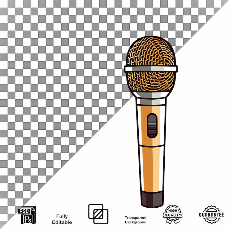 PSD micrófono clip art simple vector plano de alta calidad psd editable y fondo transparente