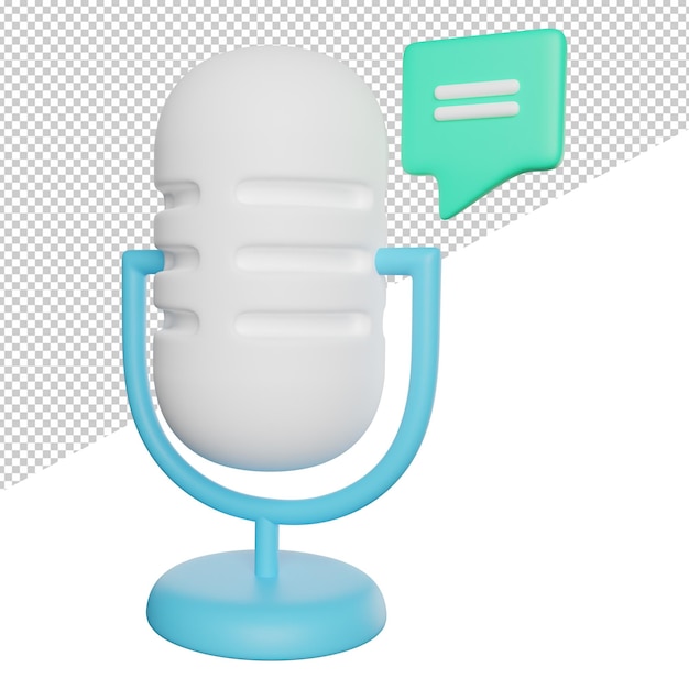 Micrófono de conversación de podcast Un micrófono azul con la palabra "igual" en él